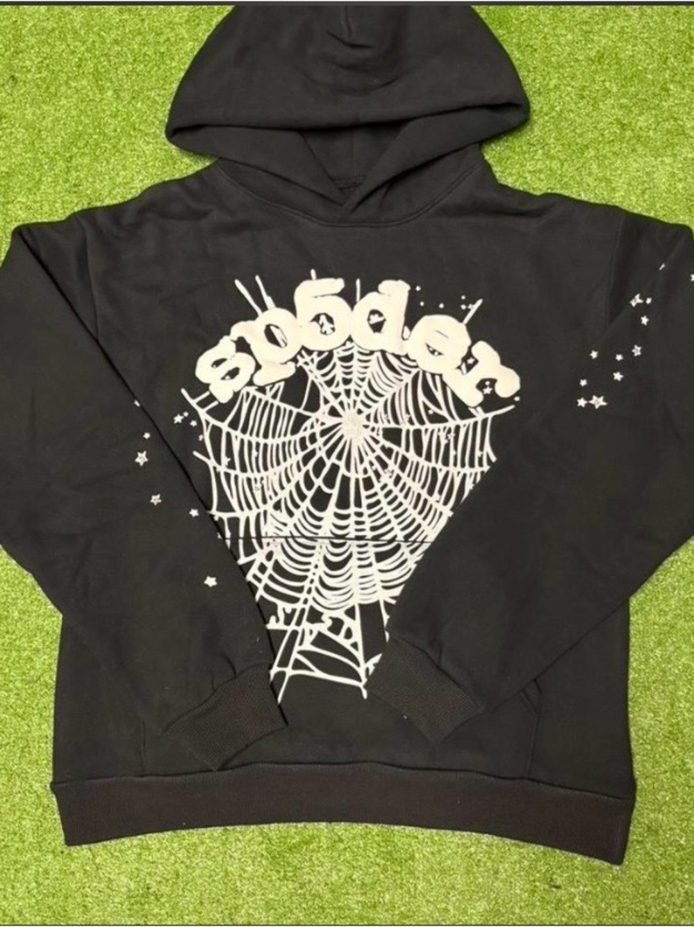 Black Spider Web Graphic Hoodie - Unbranded